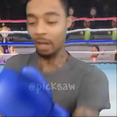 Flight reacts beats Matt in a boxing match