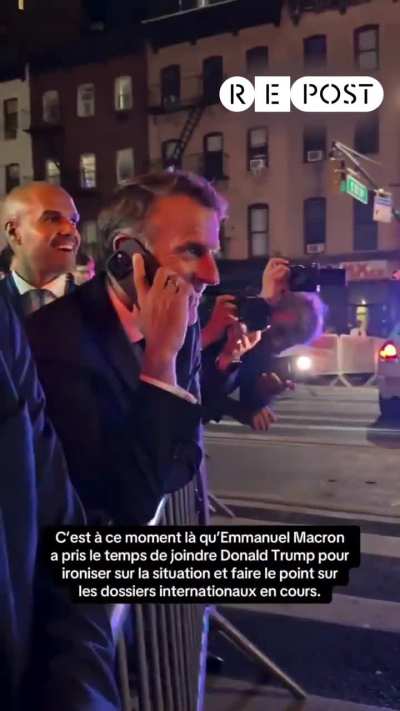 New York police stopped Еmmаnuеl Маcrоn&rsquo;s car to clear the way for Dоnаld Тrumр&rsquo;s motorcade. Маcrоn got out to speak with an officer, then called Тrumр.