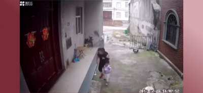 Kid walking away from a fall