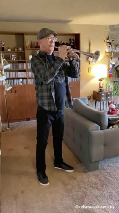 Dad learns some of his daughter&rsquo;s favorite songs on the trumpet