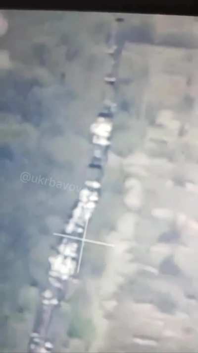UA POV: Column of Russian vehicles on the move, near Avdeevka