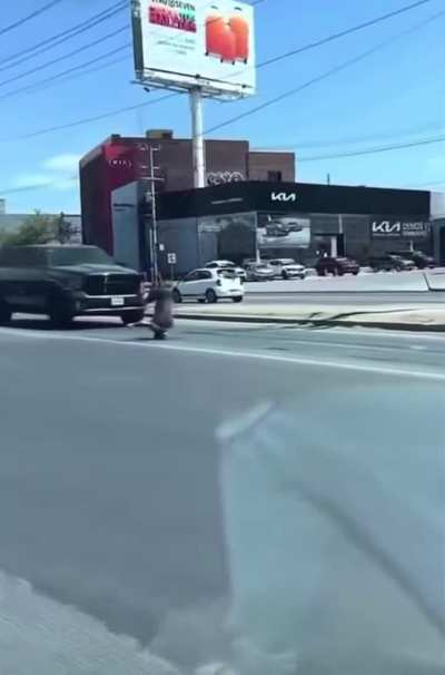 In the street