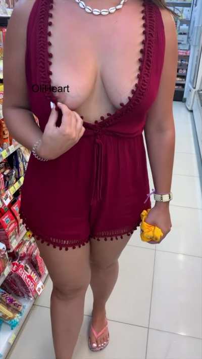 Supermarket flashing dare