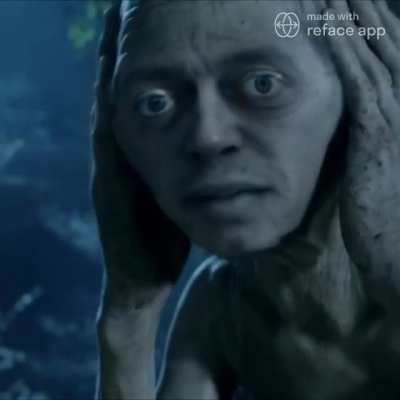Steve Buscemi's face on Gollum.