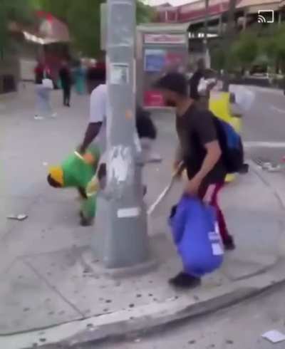 hits a woman, pays the price