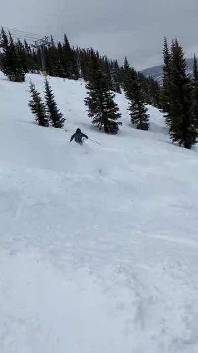 thought I could shred the moguls on one ski for a second