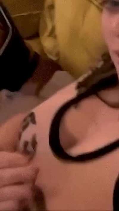 Billie Eilish slapping her tits