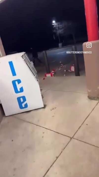 Beer thief gets swift justice with a drop kick