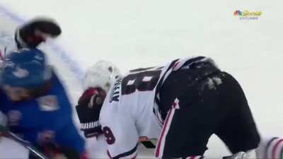 Jacob Trouba hit on Andreas Athanasiou
