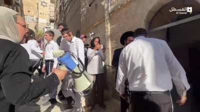 Israeli settlers provoked palestinian citizen by giving him milk that was in his refrigerator in his confiscated house