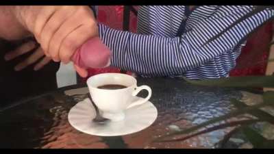 She likes extra cum with her coffee...