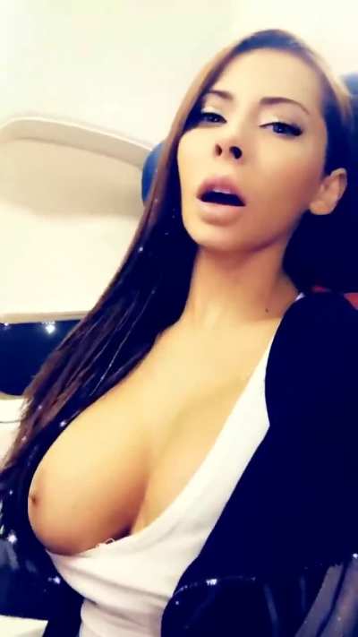 Tits Out on The Plane