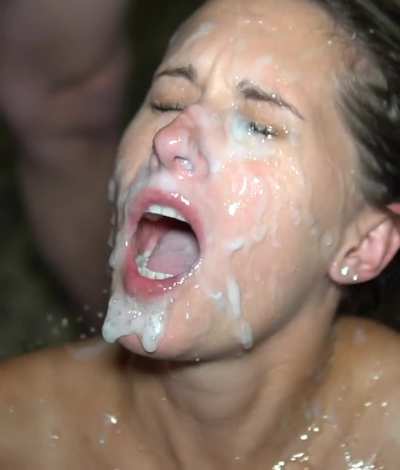 Cum in both nostrils
