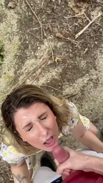 Finishing him off outdoors