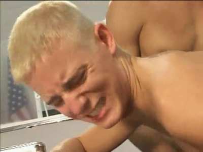 It was a tough day at work, so you convinced your straight co-workers to take out their frustrations on your tight ass