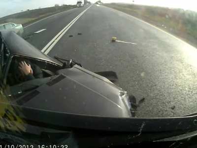 The man who cheated death. Head on hard with semi at high speed,gets out walking.
