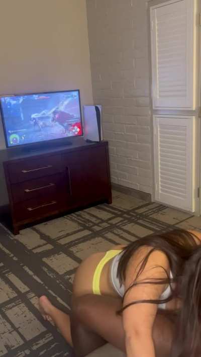 Every son&rsquo;s dream&hellip; spying on his mom sucking BBC while his bully games. 