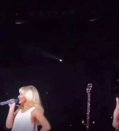 Taylor Swift is joined by Sabrina Carpenter and perform mash-up of &lsquo;Espresso,&rsquo; &lsquo;Is It Over Now?,&rsquo; and &lsquo;Please Please Please&rsquo; at the Eras Tour in New Orleans (October 26, 2024)