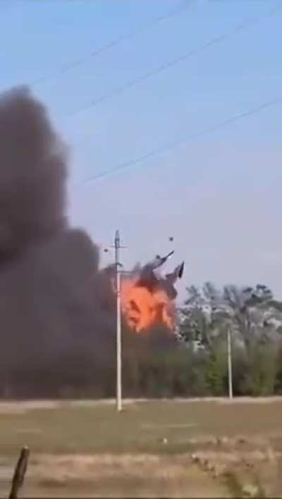 Pakistani position hit by an IAI Harop drone launched by the Indian military