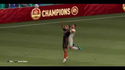 Cristiano Ronaldo amazing header goal from the halfway line