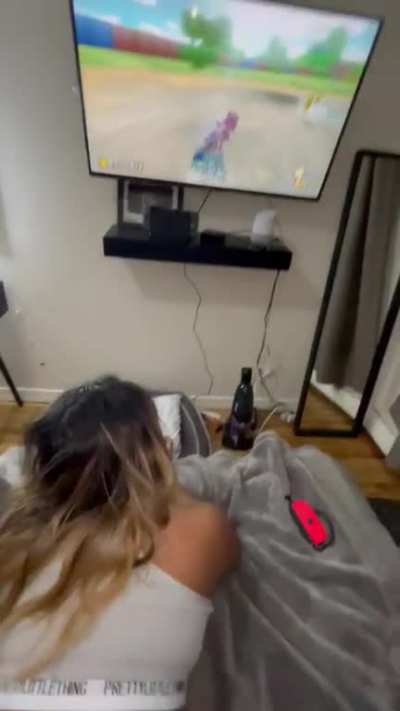 My roommate kept pounding me out while I played my Mario Kart