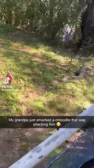 Got him with the frying pan 