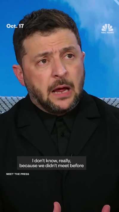 Ukrainian President Zelenskyy in a interview after WH meeting with President Trump, where they discussed Ukraine&rsquo;s request says "Trump didn't say no" but "didn't say yes" to Tomahawk missiles for Ukraine: "I think Putin is afraid that U.S. will deliver us