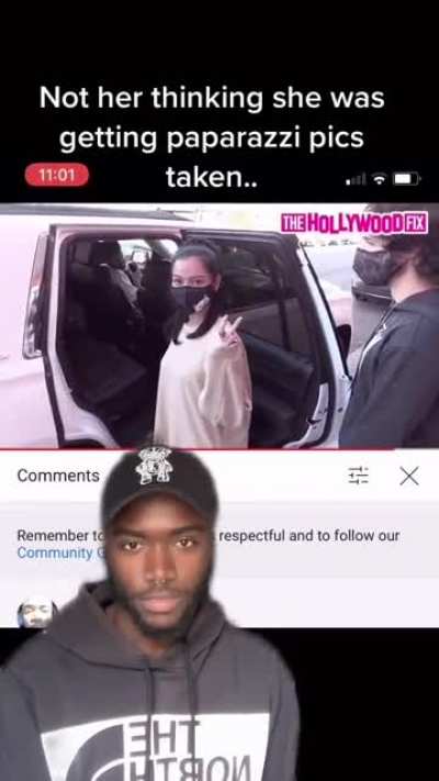 A girl who recently got "famous" on TikTok pauses because she thinks tons of paprazzi are snapping her picture, but nobody is