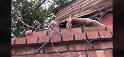 Saifuddin Soz, A Regime Collaborator In IOK, Now Being Unceremoniously Dragged Into His Own House By Indian Soldiers To Keep Him From Speaking To The Media
