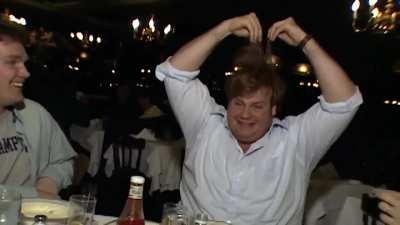 SNL Legends Adam Sandler, David Spade, and Chris Farley out to dinner with Cindy Crawford in 1994