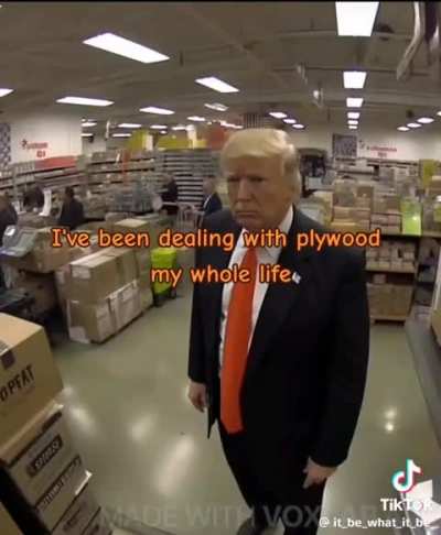 Donald Trump working at Home Depot