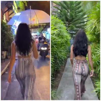 Which one are you looking at if they both walk past