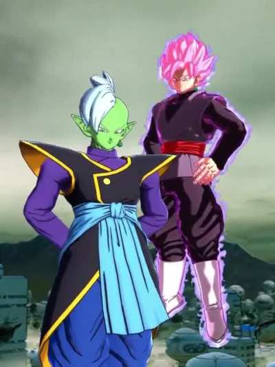 Zamasu &amp;amp; Goku Black (assist) win screen, but with more insults.