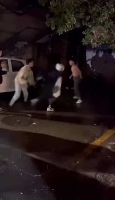 One man knocks out two with punches and body slams