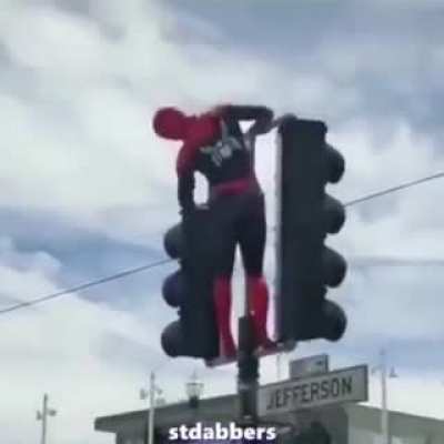 Spider man?What are you doing spider man?