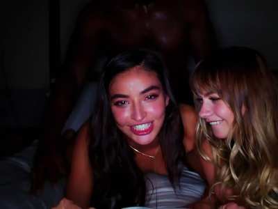 Wife is always bragging about me with her friend. Her friend didn't believe her, so she arranged for a threesome so her friend could experience my power first hand.