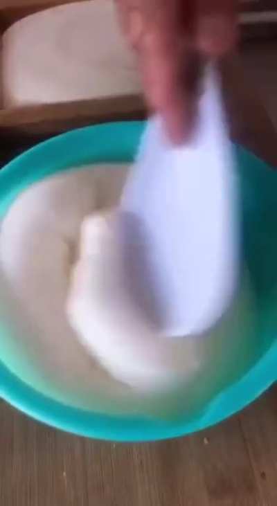 The way this dough is prepared and placed in the wooden mold