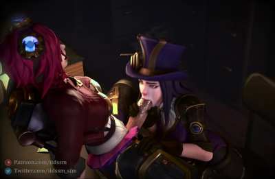 Caitlyn blowing Futa Vi (iidssm) [League of Legends]