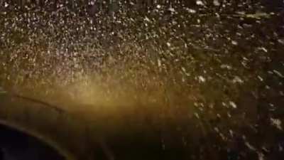 People took a video of it snowing at sea