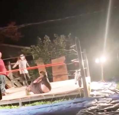 Fat guy thinks he is a wrestler but gets pulled back down to earth