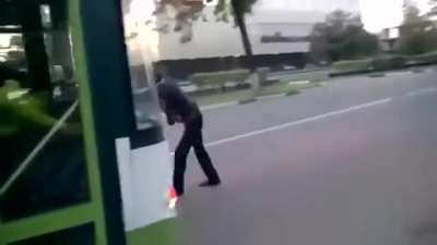 Trying to stop this bus driver