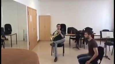 Duet for French Horn and chair