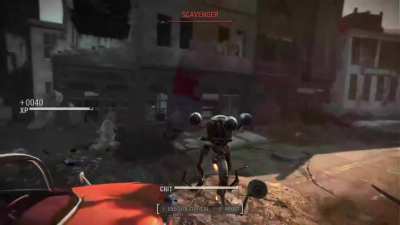 Killed this scavenger so hard that they went flying