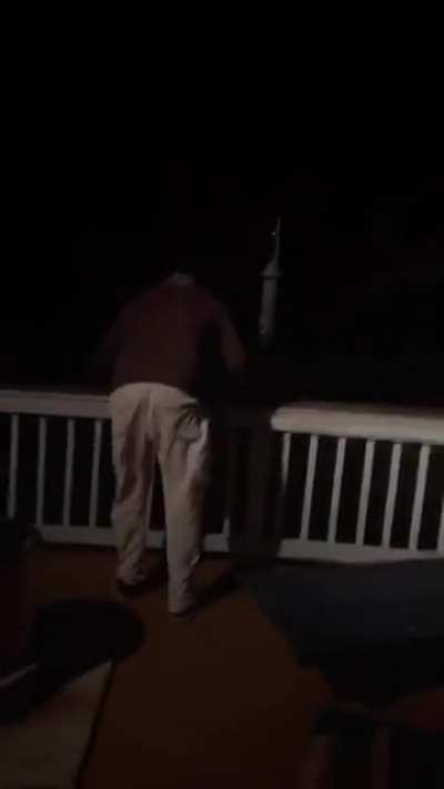 Scaring a Black Bear off a porch