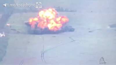 The Ukrainian Armed Forces continue their experiments with a series of kamikaze drones for Ukrainian special forces. An experimental FPV Kamikaze "Boeing Pegasus+" drone magically hits a Russian Army Tank on the battlefield.