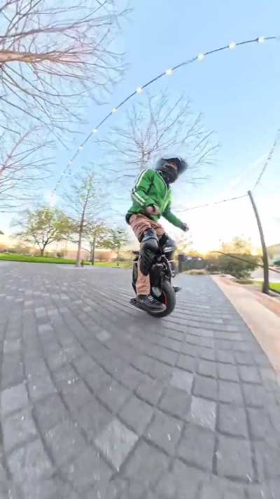 Sitting is more fun on a small wheel