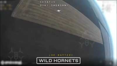 Russian Lancet drone destroyed by a drone interceptor of the 1129th Air Defense Regiment "Wild Hornets"
