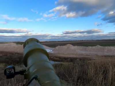POV of Ukrainian soldier firing Igla MANPADS towards a Russian aircraft