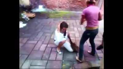 6 vs 1. Pay attention to the girl who sits on the victims back and then puts her cigarette out on her neck. Adding &lsquo;Insult to injury&rsquo; never really applied as perfectly as it does here.
