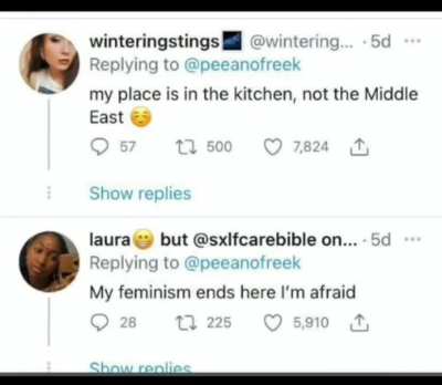 Looks like someone finished there daily feminism quota